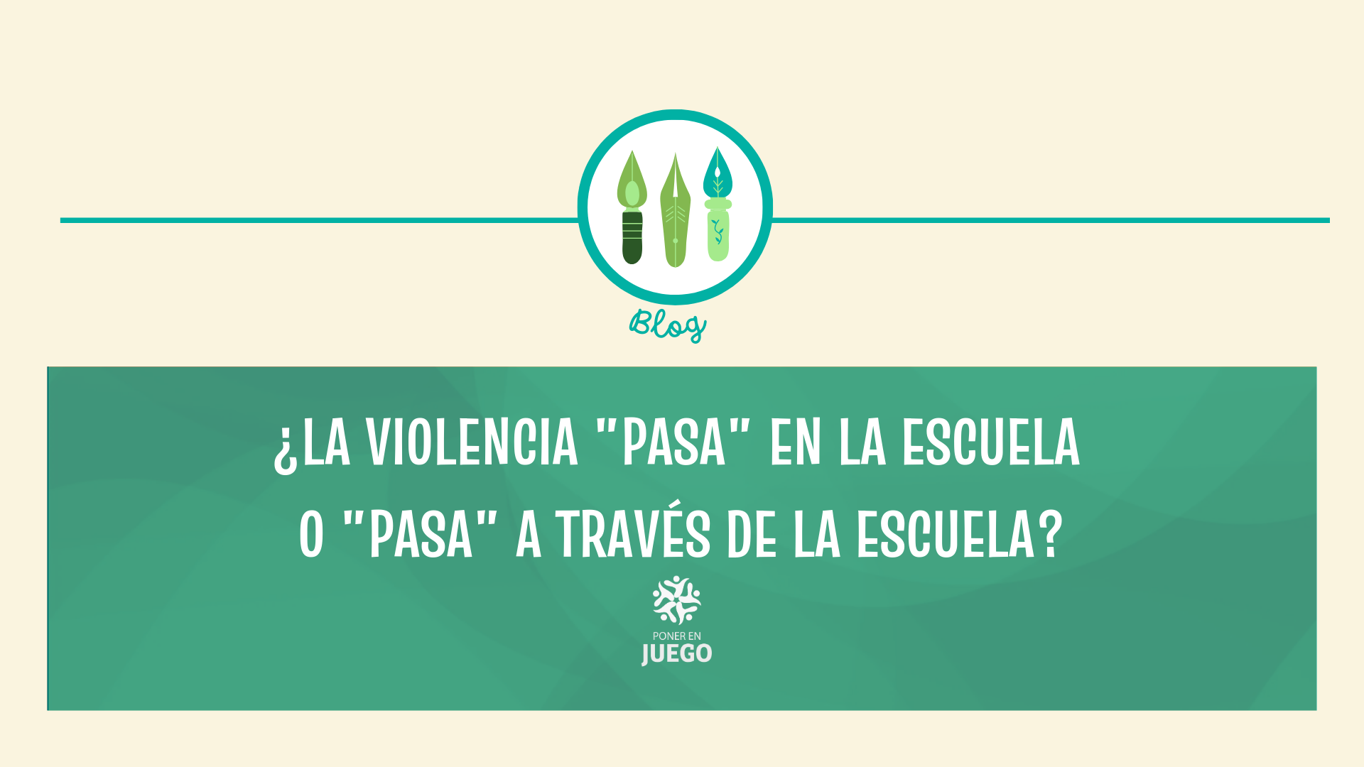 ¿LA VIOLENCIA "PASA" EN LA ESCUELA O "PASA" A TRAVÉS DE LA ESCUELA ...